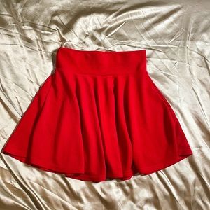 Red Skater Mini Skirt